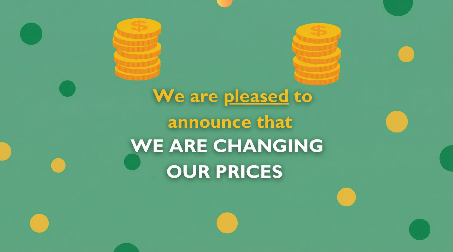 OUR PRICES ARE CHANGING ON THE 31st OF AUGUST - (28 second video)