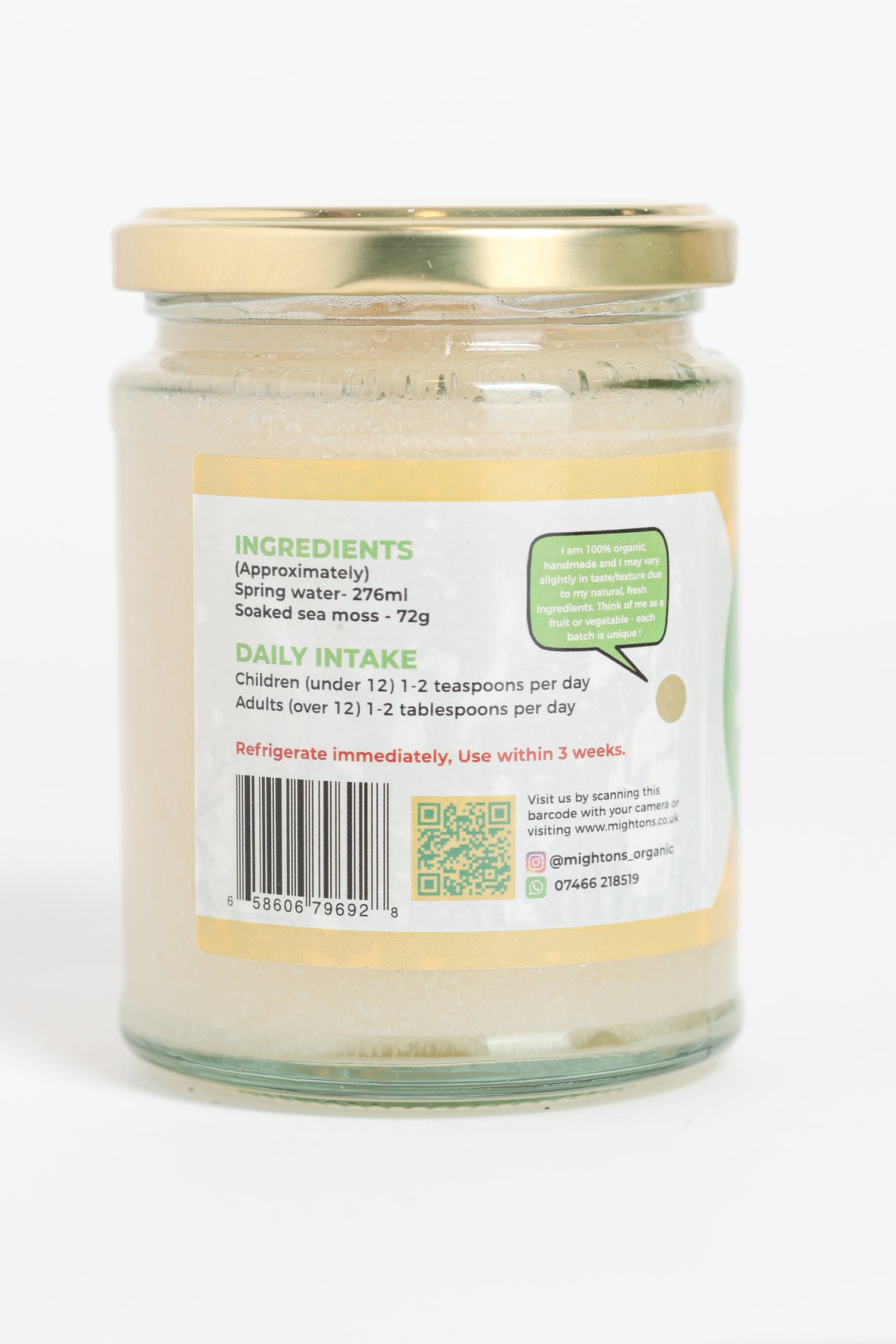 Plain Sea Moss Gel – Handmade, Wildcrafted, Cold Shipped for Freshness