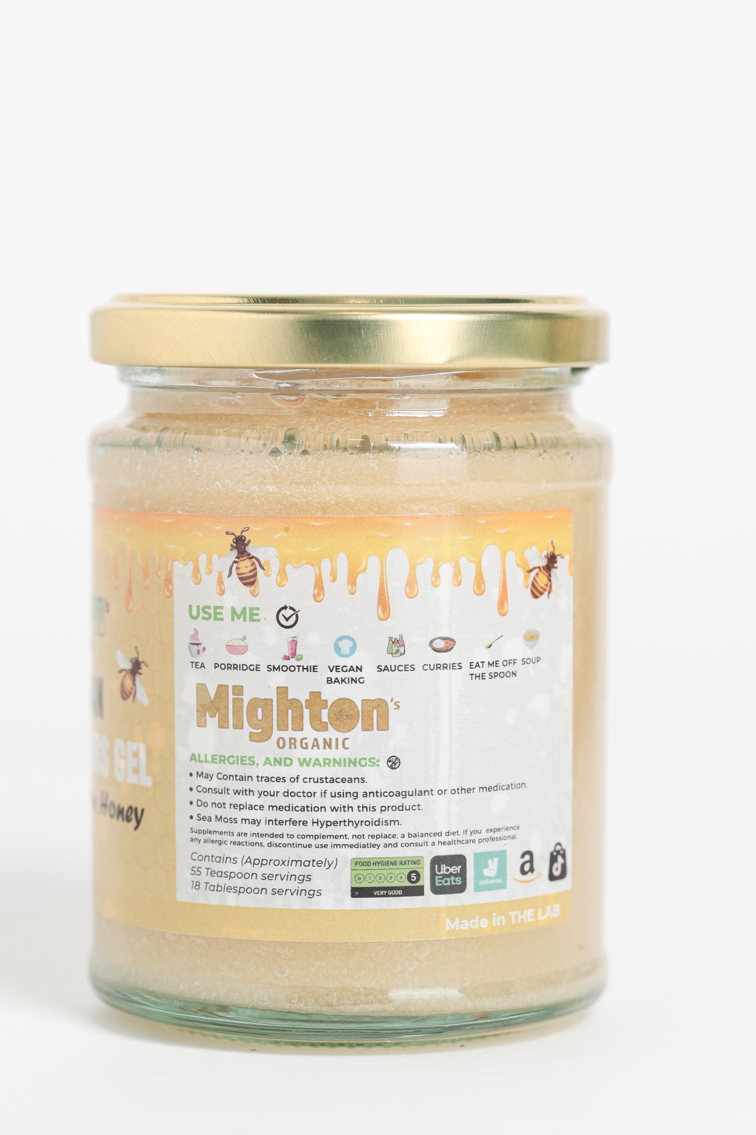 Sea Moss Gel Infused with Raw Honey – Handmade, Wildcrafted, Cold Shipped for Freshness