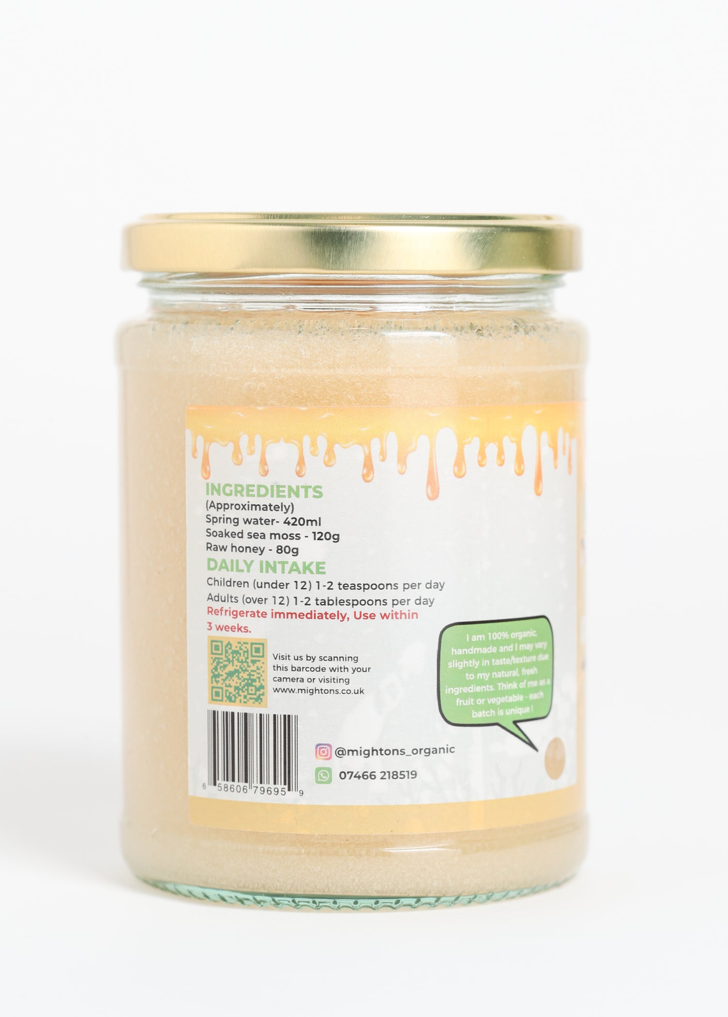 Sea Moss Gel Infused with Raw Honey – Handmade, Wildcrafted, Cold Shipped for Freshness