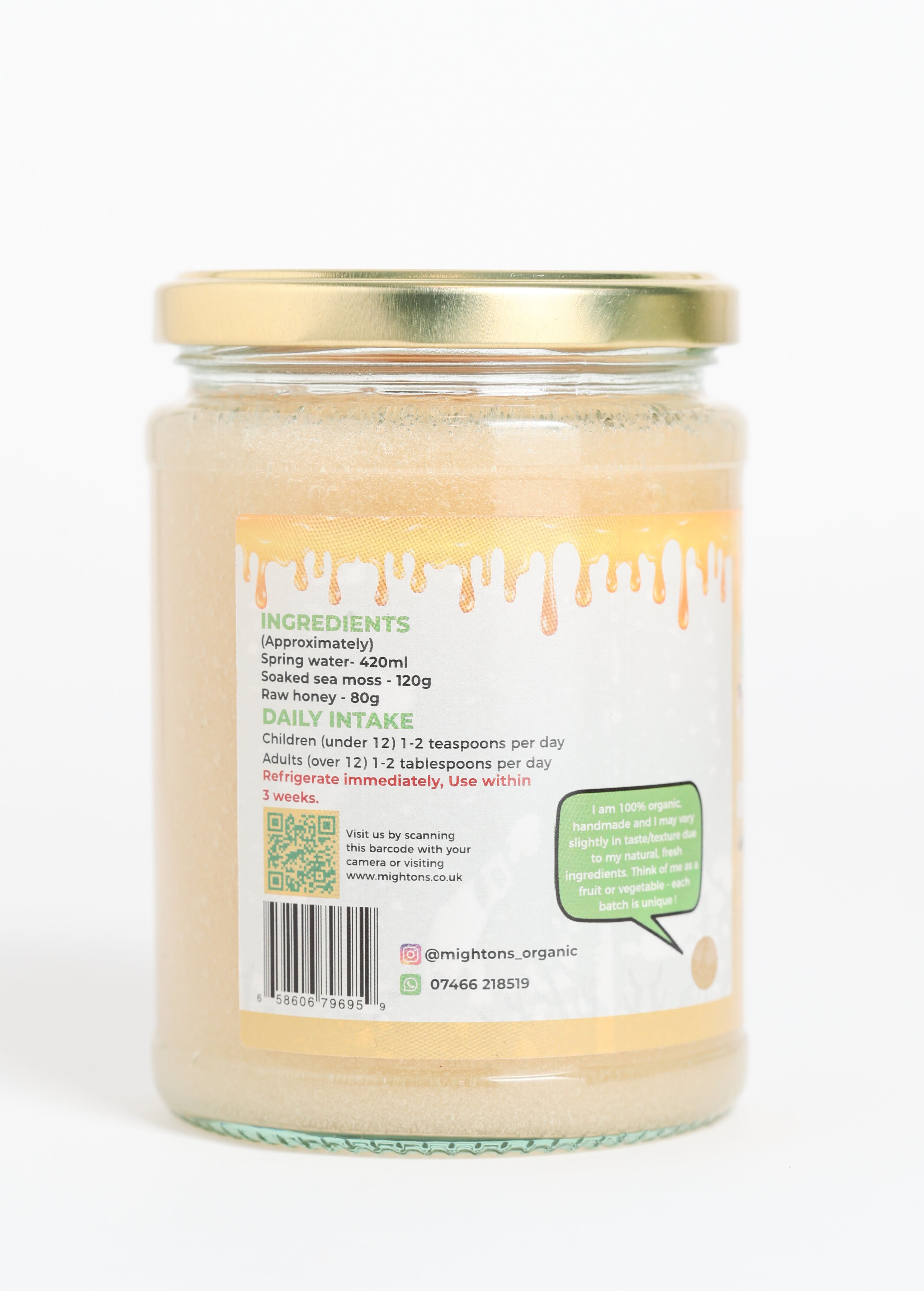 Sea Moss Gel Infused with Raw Honey – Handmade, Wildcrafted, Cold Shipped for Freshness