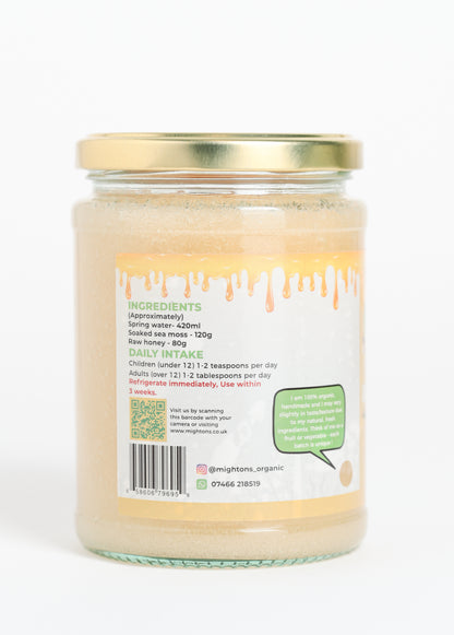 Sea Moss Gel Infused with Raw Honey – Handmade, Wildcrafted, Cold Shipped for Freshness