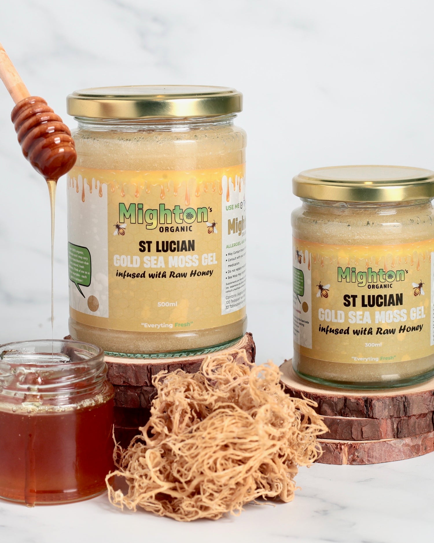Sea Moss Gel Infused with Raw Honey – Handmade, Wildcrafted, Cold Shipped for Freshness
